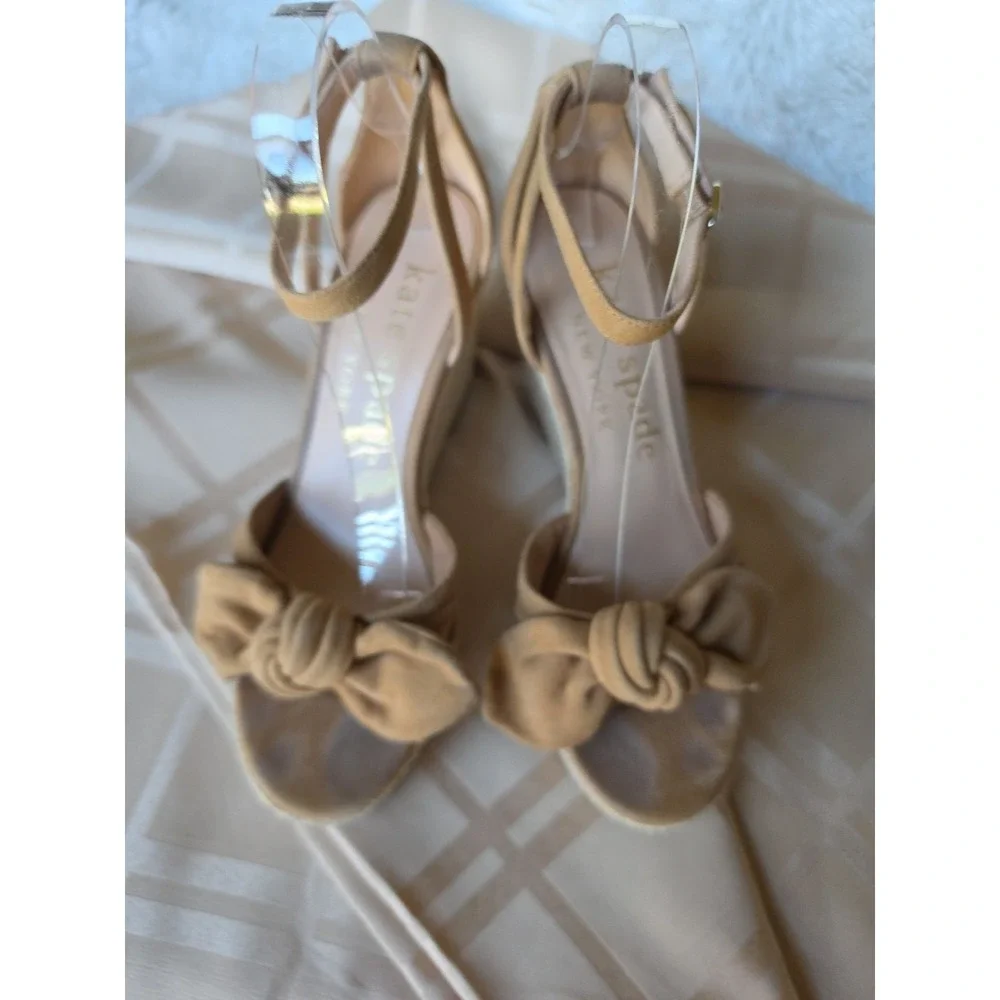 Kate Spade New York Women's Tianna Toe Knotted Bow Espadrille Wedge Sandals - 8B - Picture 13 of 14